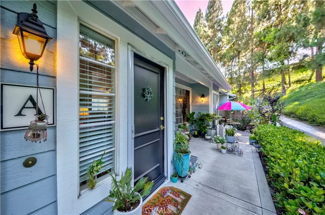 a view of a garden with pathway