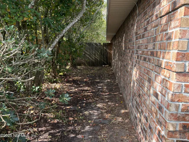 a view of a brick wall