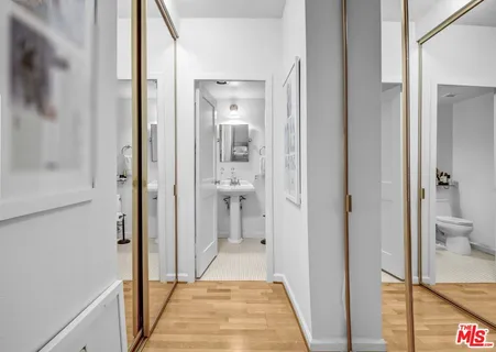 a view of a bathroom from a bathroom