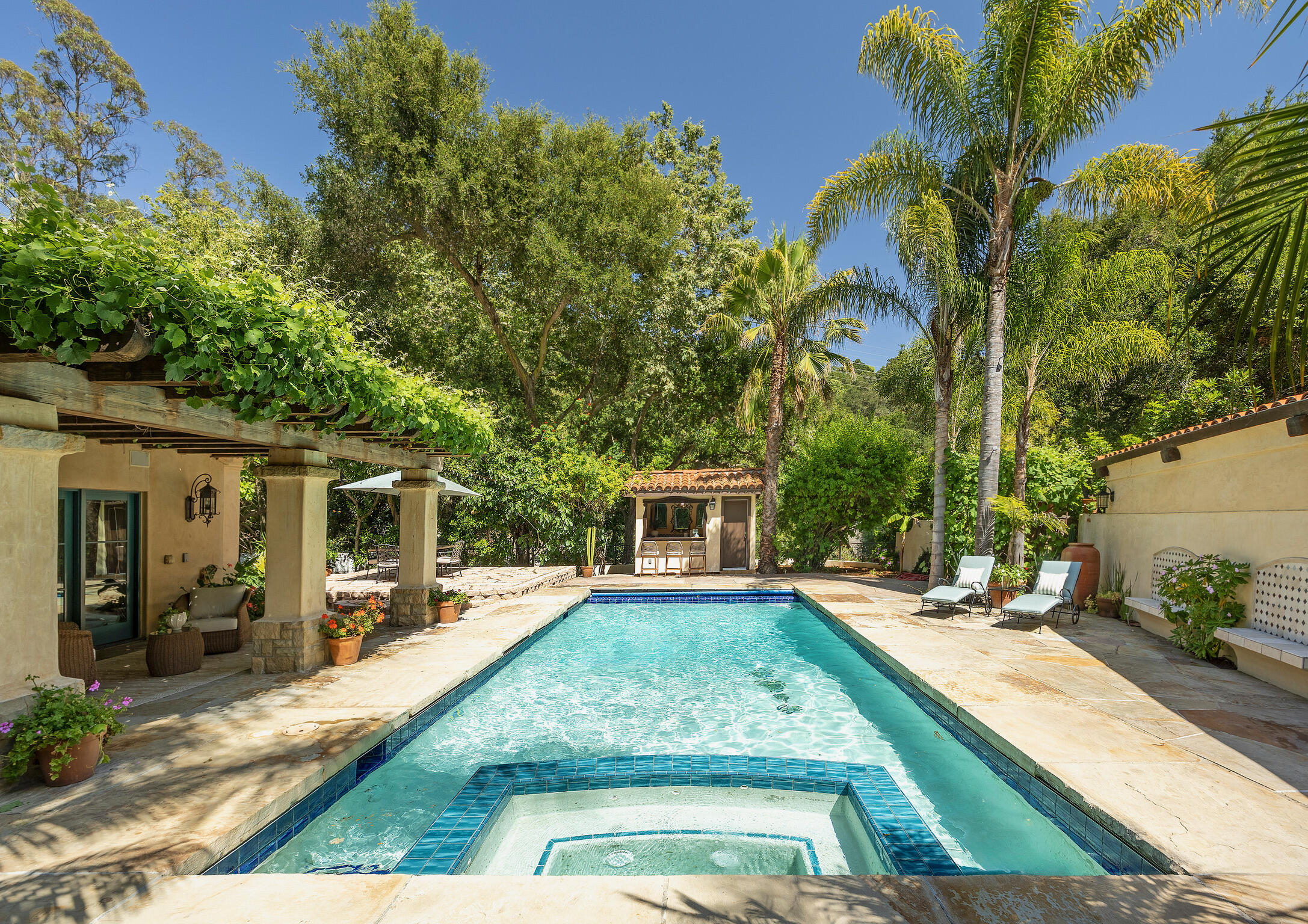 1493 Sycamore Canyon Road Montecito, CA 93108 - Photo 36 of 47 a view of a house with backyard
