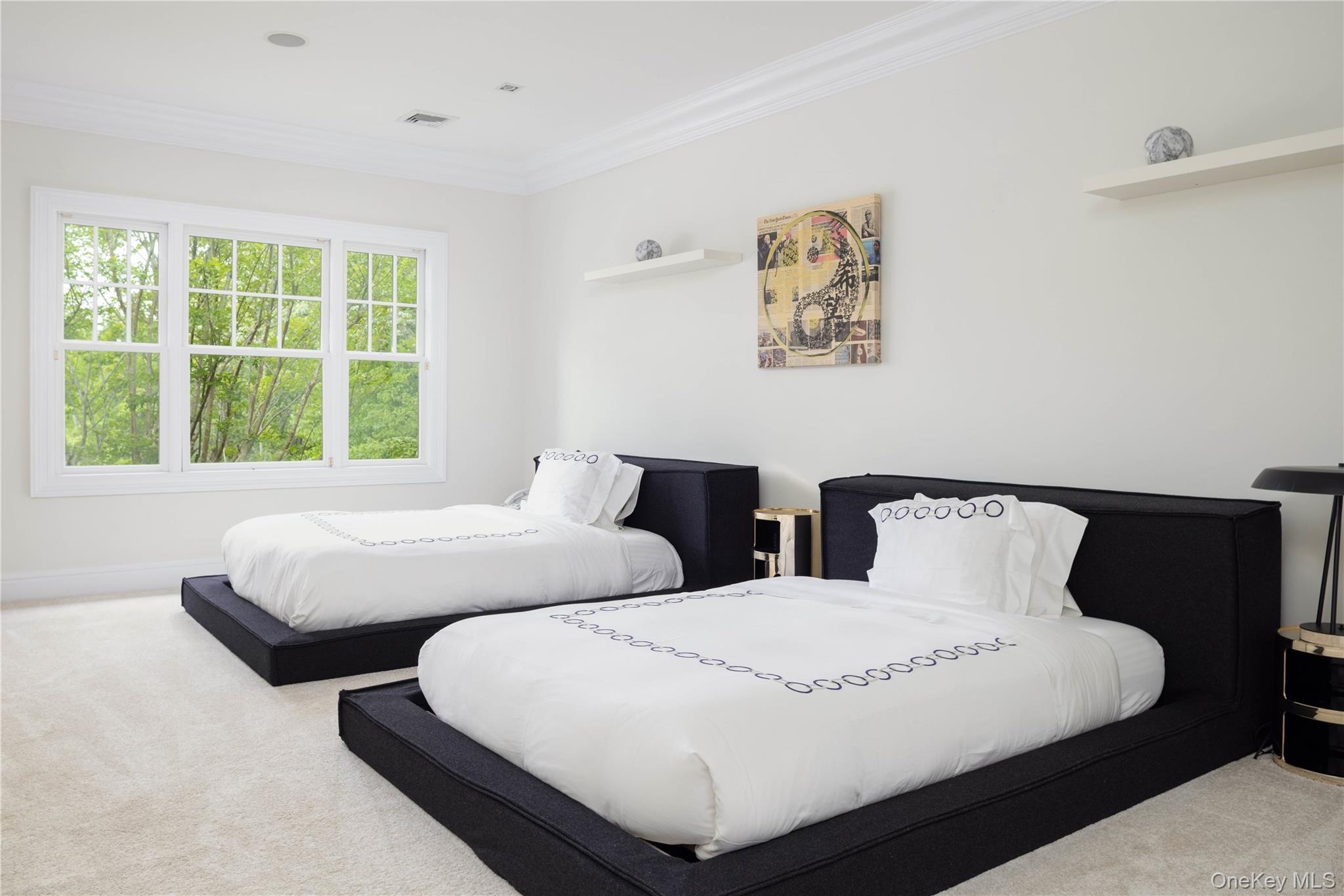 486 Middle Line Highway Bridgehampton, NY 11976 - Photo 12 of 25 a bedroom with two beds and a window