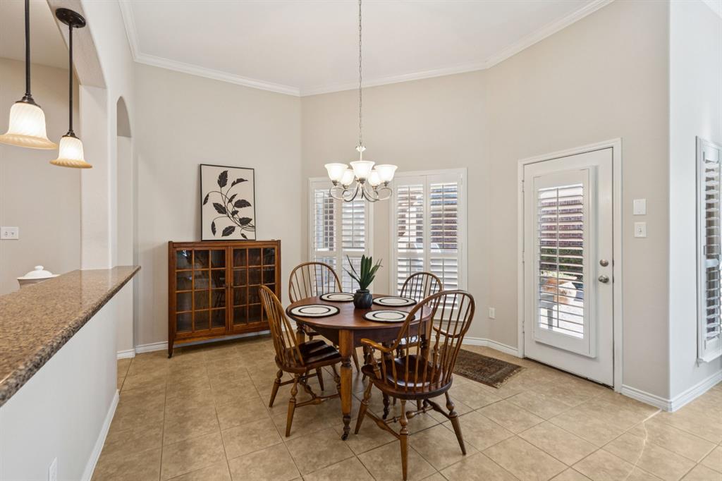 1805 Harlequin Place Allen, TX 75002 - Photo 11 of 33 The dining area has fresh neutral paint, tile floors and access to the outdoor living area.