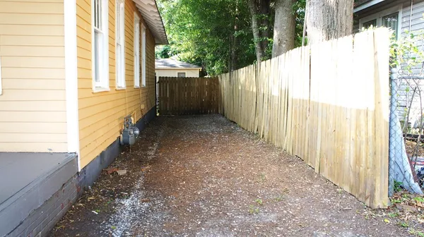 a view of deck with a trees