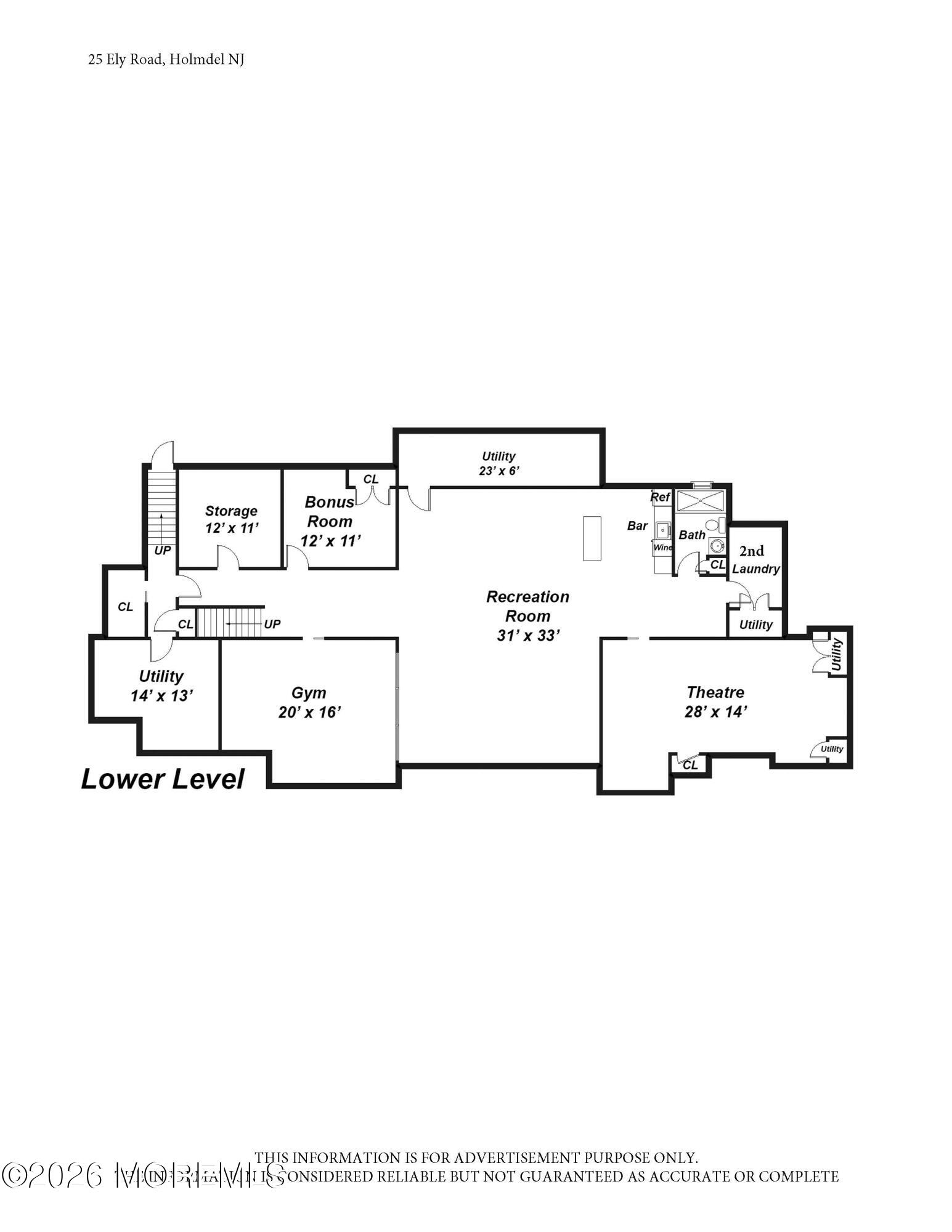 25 Ely Road Holmdel, NJ 07733 - Photo 55 of 55 25 Ely Floor Plan Lower Level 4.7