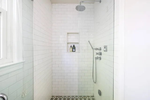 a bathroom with a shower