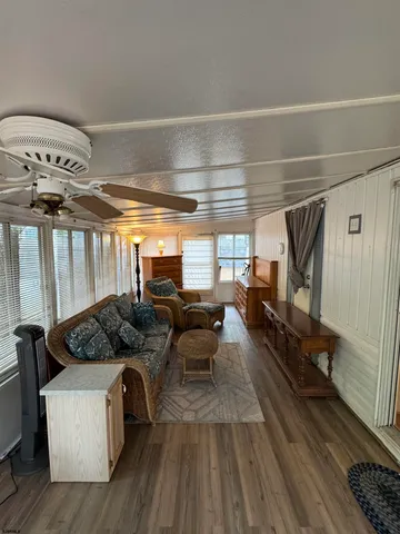 a living room with furniture