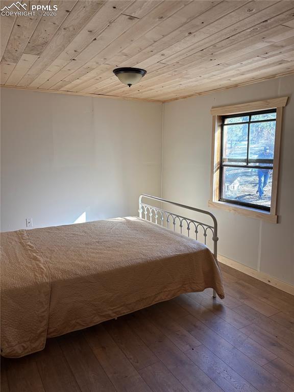 3800 Doe Valley Road Guffey, CO 80820 - Photo 17 of 43 a bed sitting in a bedroom next to a window