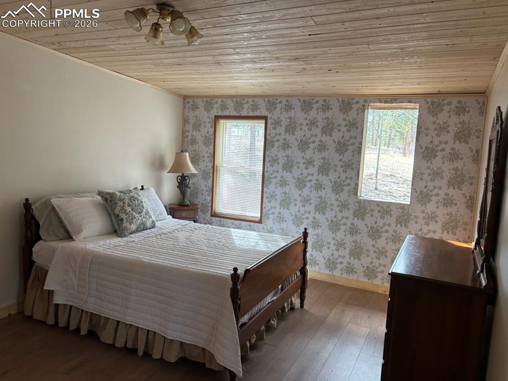 3800 Doe Valley Road Guffey, CO 80820 - Photo 18 of 43 a bedroom with a bed and a desk