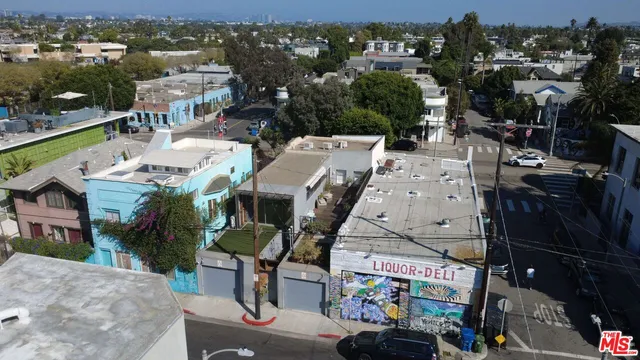 an aerial view of a city