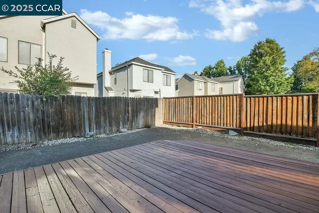a view of a wooden deck