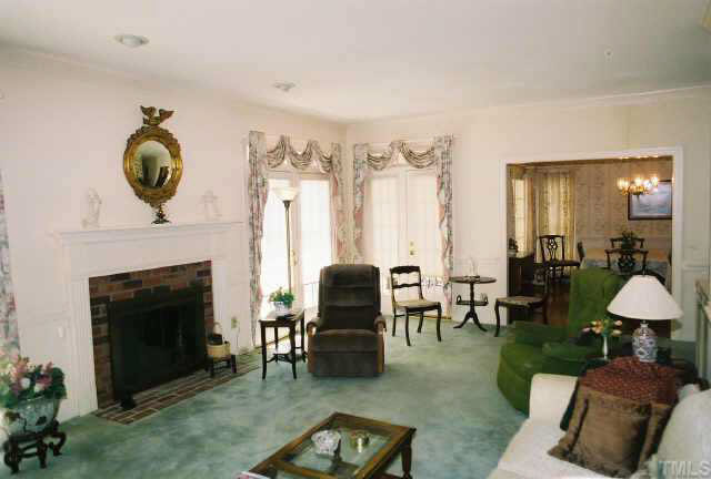 6114 Friars Walk Place Raleigh, NC 27609 - Photo 3 of 10 Liv.room w/french doors onto deck & screen porch
