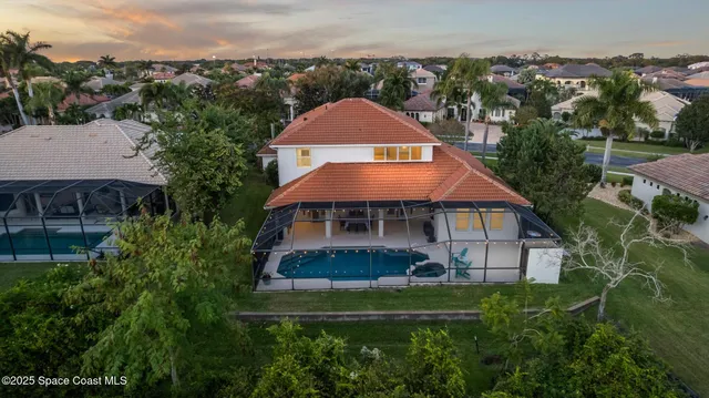 an aerial view of a house