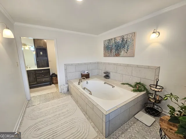 a bedroom with a bed and a furniture