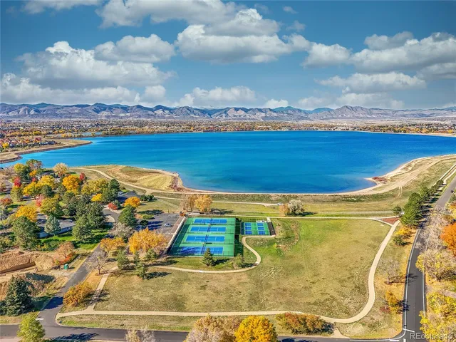 a view of an outdoor space and swimming pool