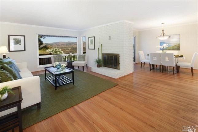 10 Ridgewood Drive San Rafael, CA 94901 - Photo 1 of 1 a living room with furniture and a fireplace