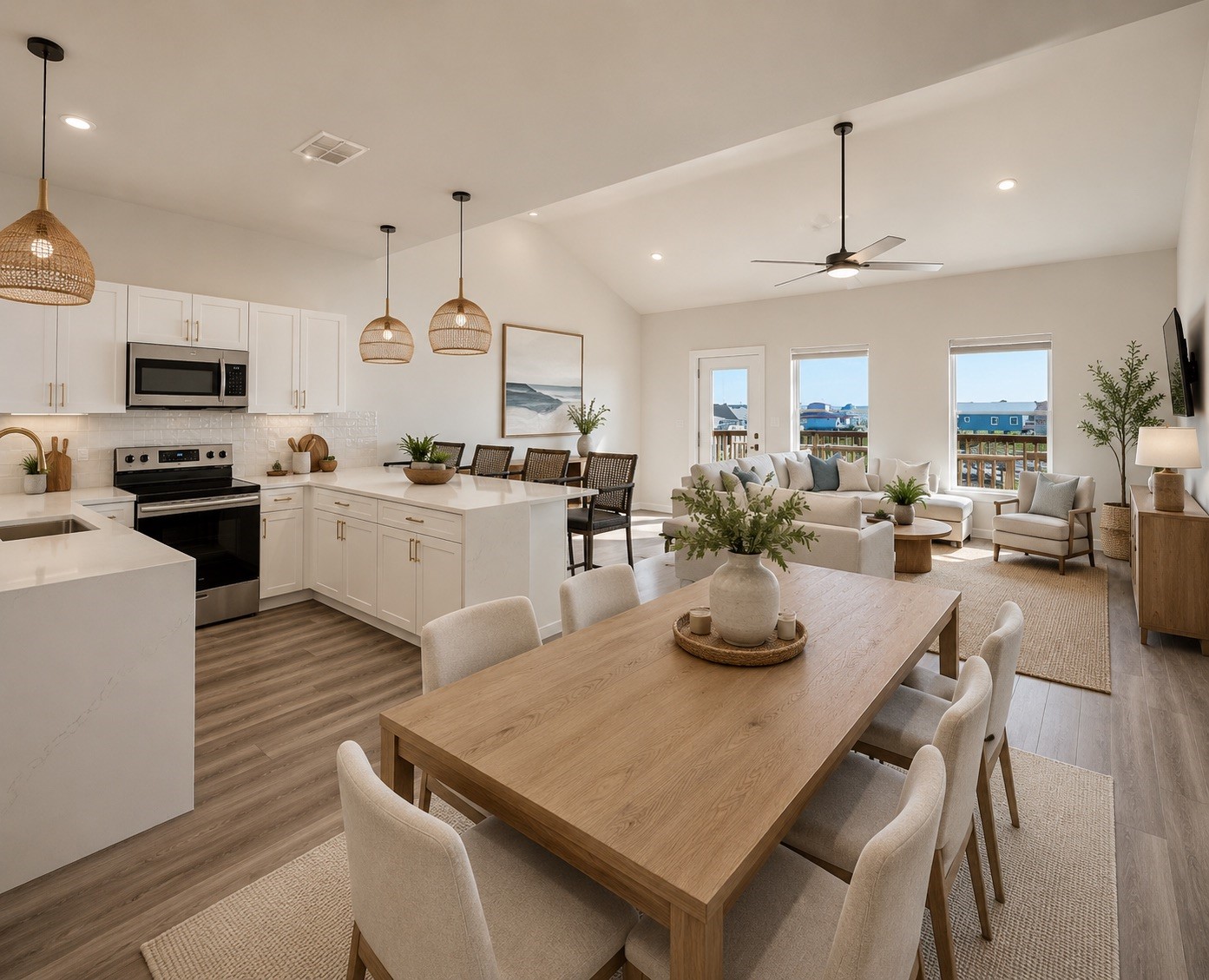 116 Howard Avenue, Unit I Surfside Beach, TX 77541 - Photo 4 of 39 Boho minimalist modern staging from another view.