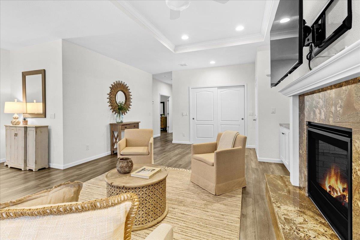225 Mt Hermon Road, Unit 88 Scotts Valley, CA 95066 - Photo 13 of 50 a living room with furniture and a fireplace