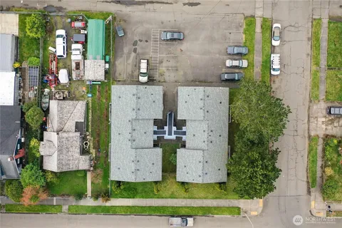 a aerial view of multiple houses