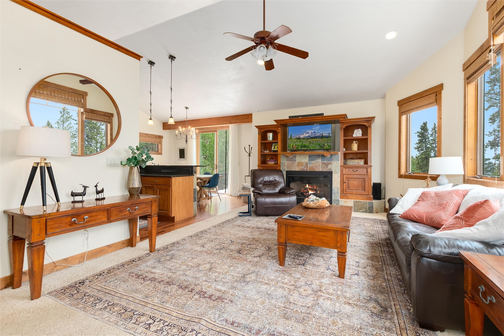 592 Ponderosa Road Fairplay, CO 80440 - Photo 12 of 45 a living room with furniture fireplace and rug