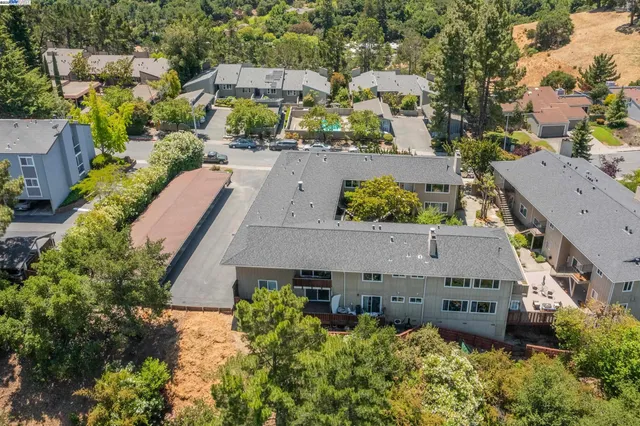 an aerial view of a house