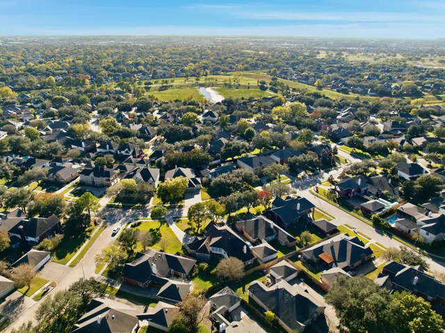 an aerial view of multiple house