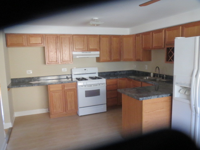 7858 Rutherford Avenue, Unit 2A Burbank, IL 60459 - Photo 10 of 10 a kitchen with granite countertop white cabinets and white appliances