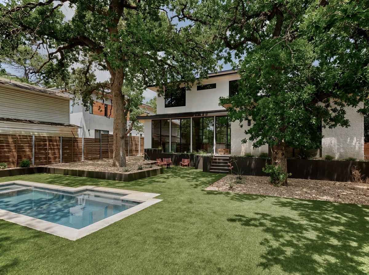 3411 Bridle Path Austin, TX 78703 - Photo 33 of 34 a view of a house with swimming pool and sitting area