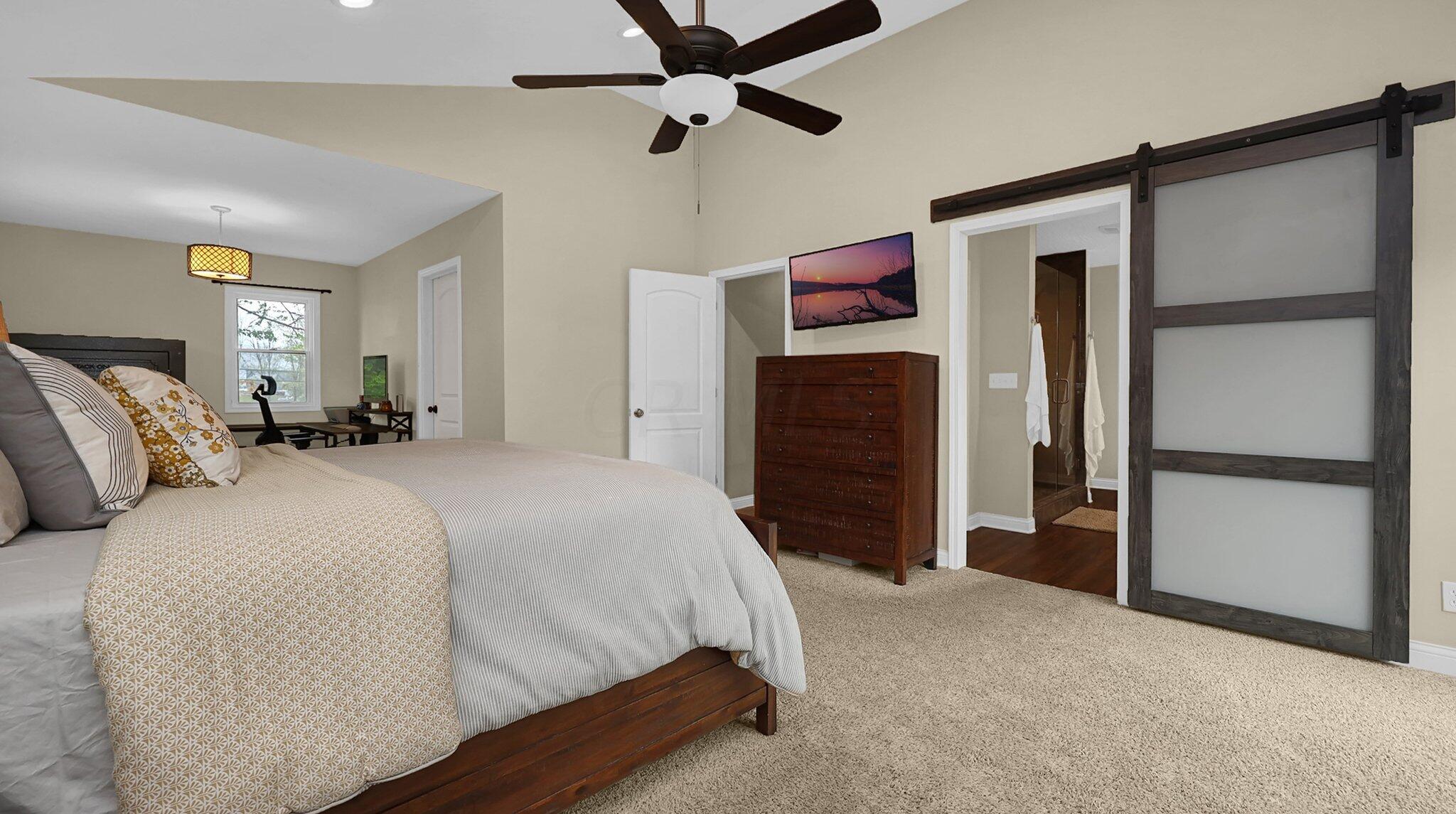 7790 Schott Road Westerville, OH 43081 - Photo 24 of 50 ceilings, recessed lighting, access to a private balcony, walk-in closet, ready corner, and updated private bath, you may never want to leave this space!
