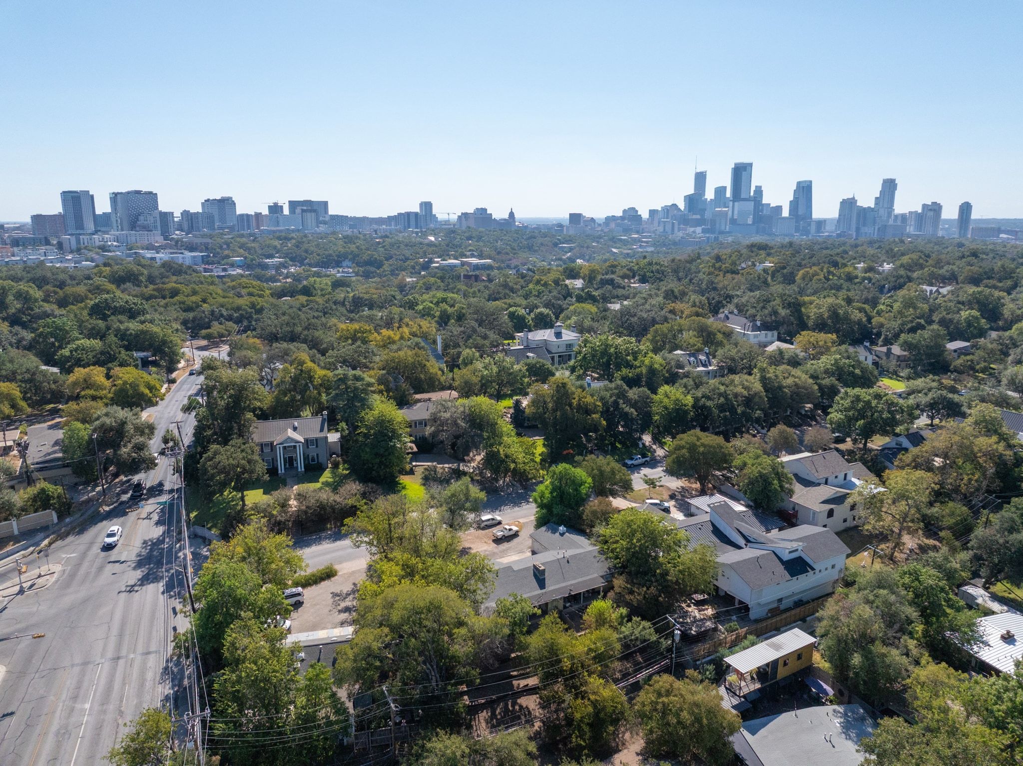 an aerial view of a city