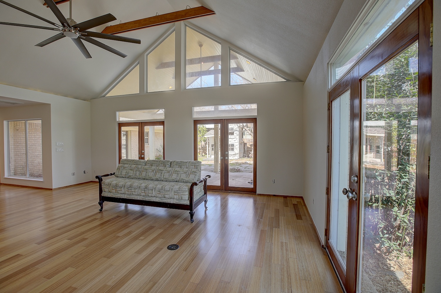 1607 S Elm looks like a mid century from the front, but enter the doors and the space feels spacious and vast