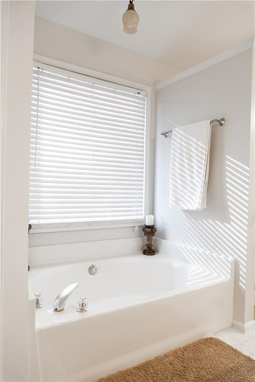 1004 Cavesson Terrace Lawrenceville, GA 30045 - Photo 37 of 48 a bathroom with a bathtub and next to a window
