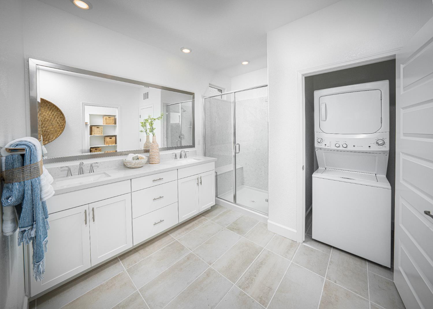 6708 Kaweah Lane Stockton, CA 95219 - Photo 6 of 21 a spacious bathroom with a double vanity sink and a mirror