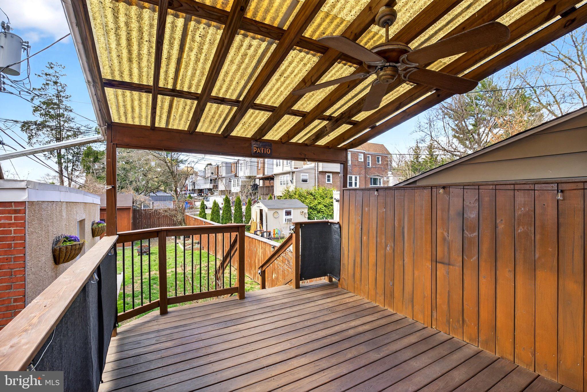 712 Clarendon Road Drexel Hill, PA 19026 - Photo 25 of 30 Sunny deck with stylish overhead cover.