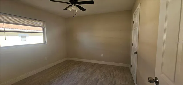 an empty room with a window