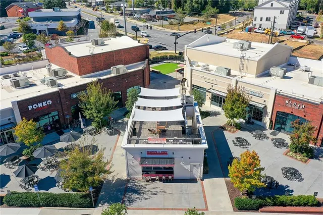 a view of an entrance of the building