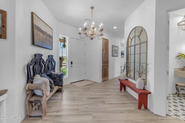 a kitchen with cabinets and window