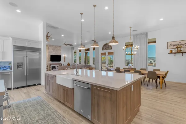 a workspace with furniture hardwood and a window