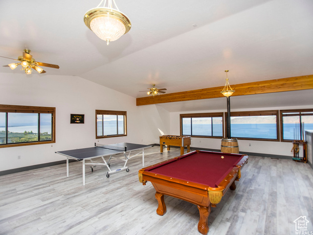 588 Raspberry Patch Road Garden City, UT 84028 - Photo 48 of 74 Playroom featuring plenty of natural light, wood finished floors, and billiards table