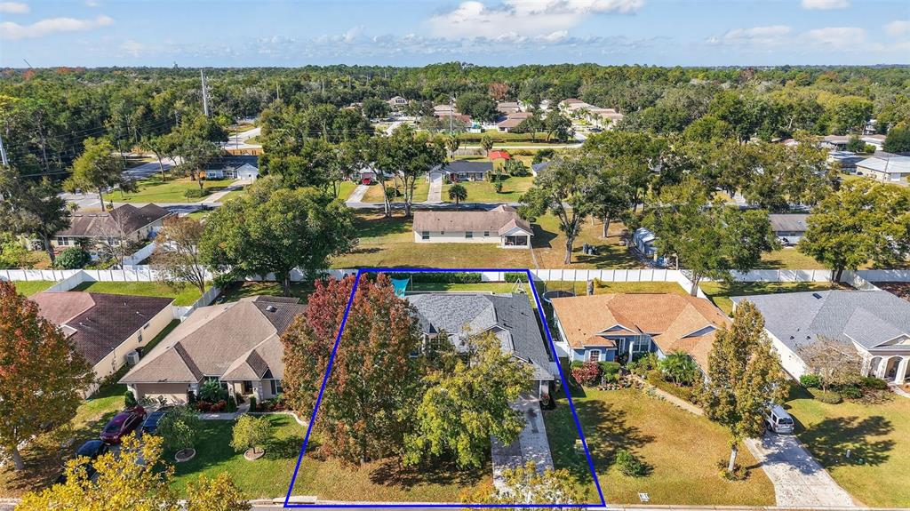 2113 Wolf Ridge Lane Mount Dora, FL 32757 - Photo 48 of 49 an aerial view of residential houses with outdoor space and swimming pool
