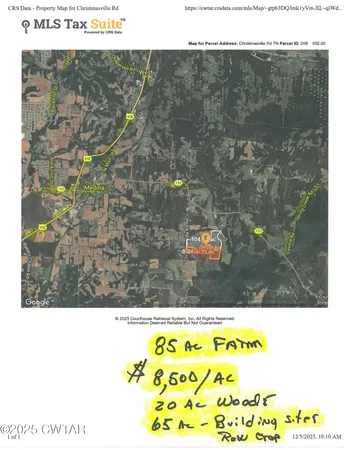 $722,500 | 0 Christmasville Road, Medina, TN 38355