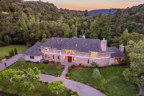 an aerial view of a house