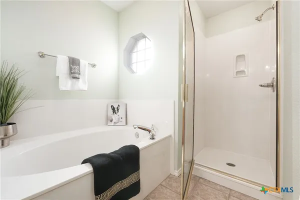 a bathroom with a tub shower and sink