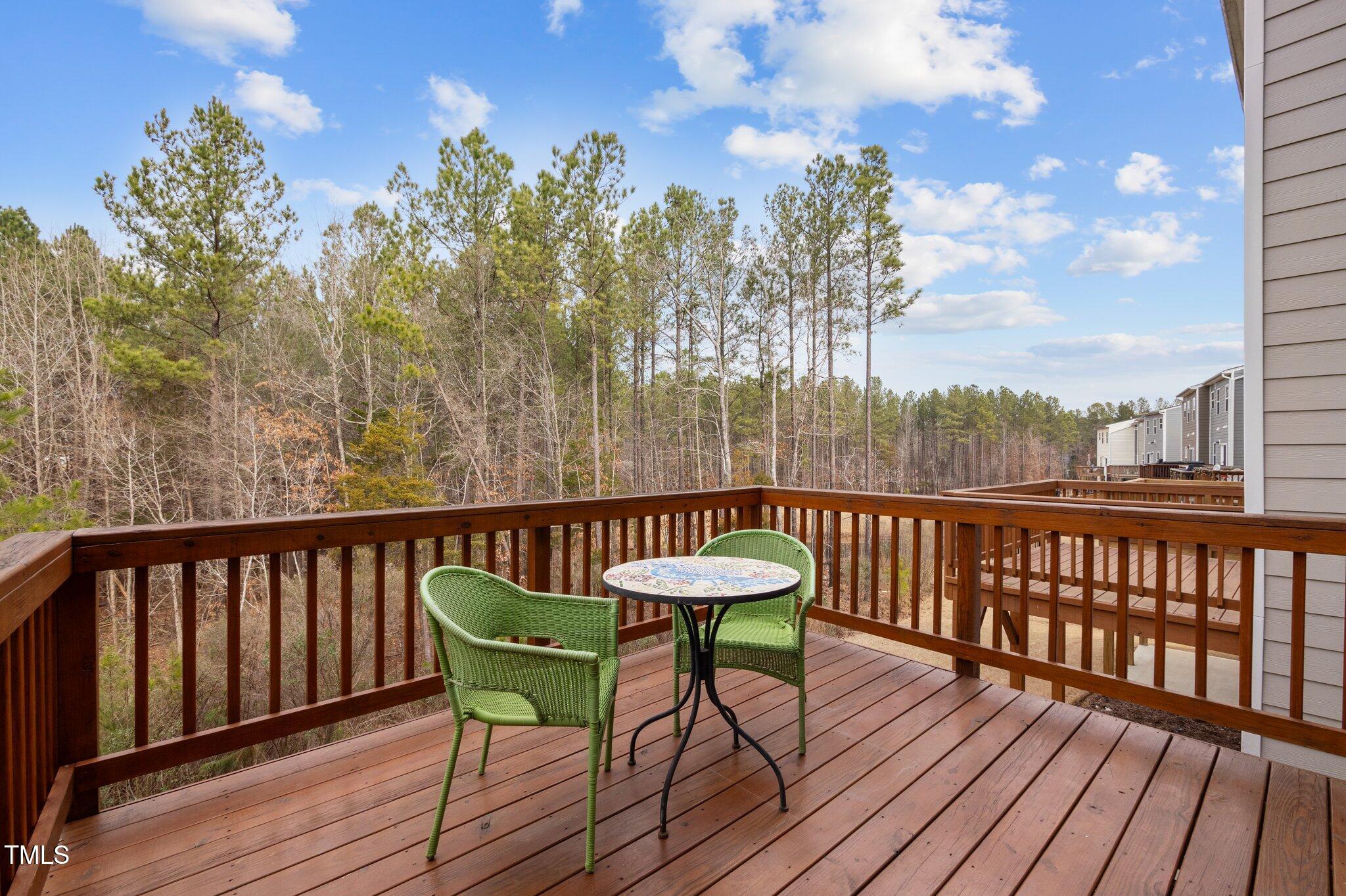 4742 Randall Road Durham, NC 27707 - Photo 10 of 40 Deck Overlooking Wooded Area