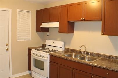739 Walnut Street, Unit 739 Waukegan, IL 60085 - Photo 6 of 10 a kitchen with a sink stove and cabinets