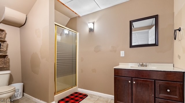 8995 Ridge Road Wooster, OH 44691 - Photo 35 of 50 Bathroom with a shower stall, vanity, and light tile patterned flooring