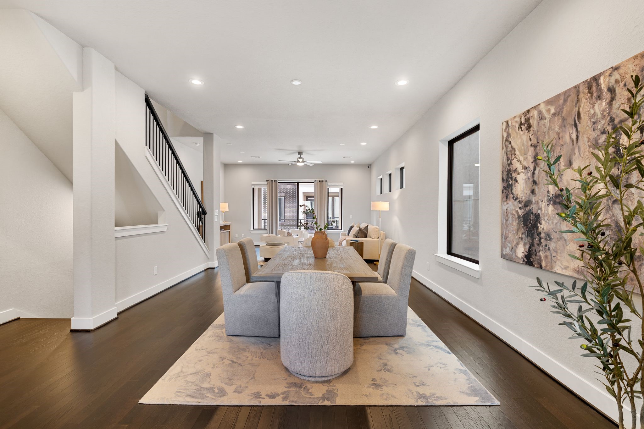 4219 Allen Street Houston, TX 77007 - Photo 8 of 29 Perfectly positioned between the kitchen and living room, this versatile dining area offers ample room for a full-size table and buffet. Electrical is already in place for a statement light fixture to complete the space.