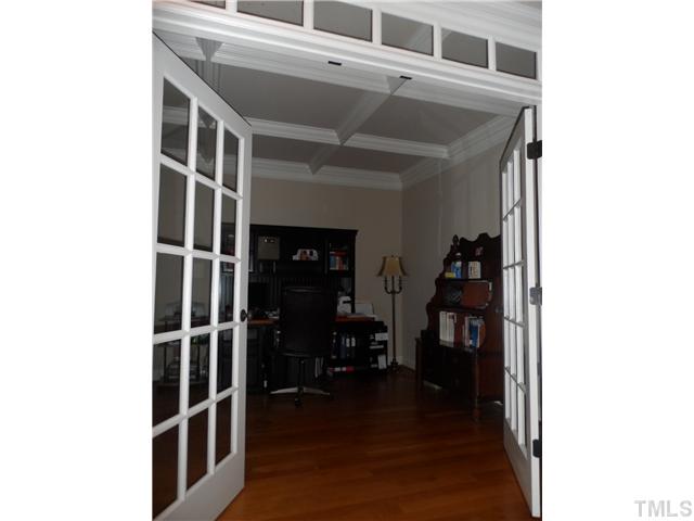 3611 Forward Way Raleigh, NC 27614 - Photo 9 of 25 Wonderful first floor office highlighted with a rich coffered ceiling and French doors!