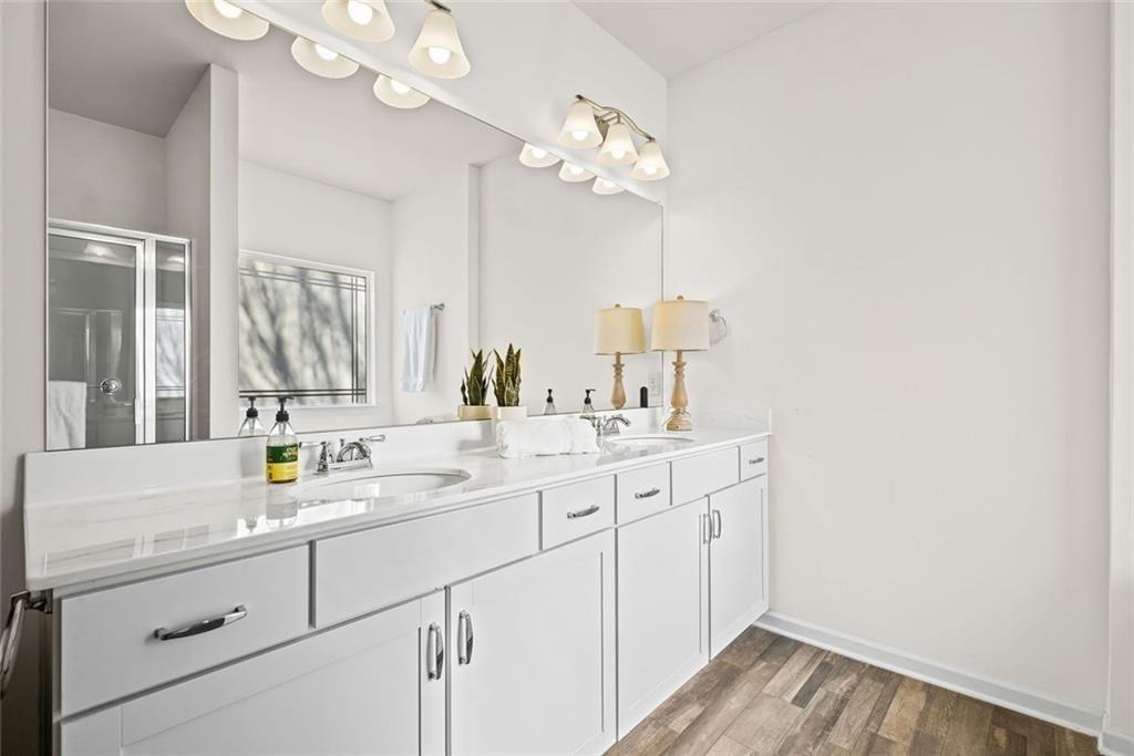 252 Renford Road Ball Ground, GA 30107 - Photo 17 of 36 a bathroom with a sink a vanity and a mirror