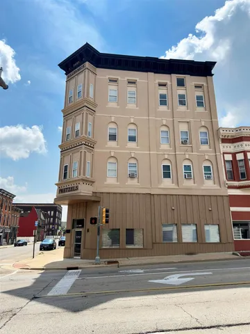 a front view of a building