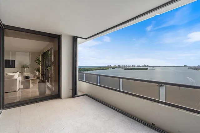 a view of a living room with a large window